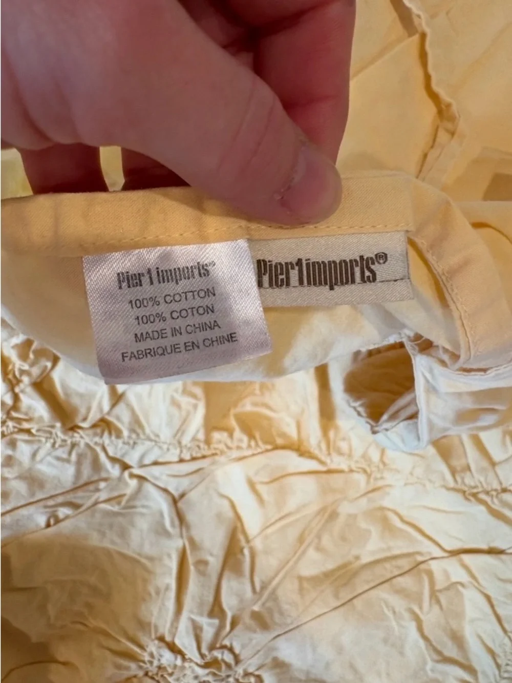 Pier One Rosette Duvet Cover Queen Yellow Bedding Romantic Decor